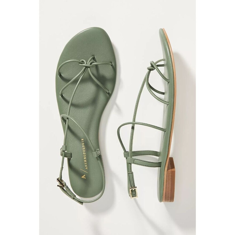 Green Anthropologie Strappy Open-Toe Sandals (NWT)